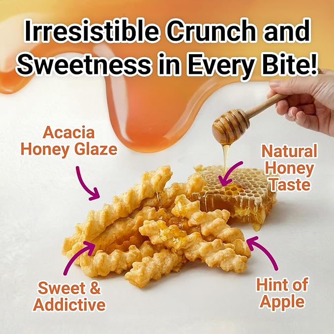 Nongshim Honey Twist Snack, Sweet Crispy Korean Snack, Acacia Honey, Twisted Crinkle Shape, Crunchy Kids Snacks, Big Size Resealable Bag, 10.05 oz (1 Pack)
