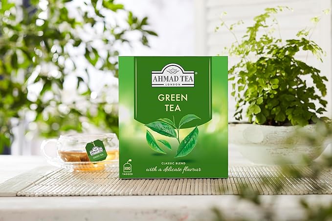 Ahmad Tea Green Tea, Green Tea Teabags 100 ct - Caffeinated & Sugar-Free