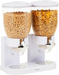 Mind Reader Double Dry Food Dispenser, 2 x 3.5L Countertop Containers for Cereal, Granola, Candy, Rice, and Coffee Beans