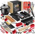 CraftZee All-Inclusive 𝗣𝗥𝗘𝗠𝗜𝗨𝗠 Sushi Making Kit for Beginners & Professionals - Sushi Maker with Rice Cooker, Reusable Chopsticks, Bazooka, Sushi Roller, Book - Sushi Kit for Family BPA-Free