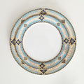 8 Piece Dinnerware Set for 4，Luxury Blue and Gold Porcelain Dinner Plate Set, Ornate Vintage Pattern Ceramic Tableware for Fine Dining, Wedding, Home Decor, Premium Dish sets for Steak and Dessert