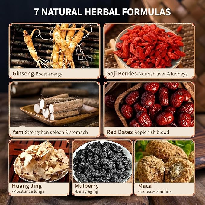 Ginseng Five Treasures Kidney Tea, Traditional Chinese Herbal TeaBags, Natural Organic Kidney Cleanse Detox TeaBag for Women & Men, 5 Precious Ingredients Formula ((1 Pack/30 Bags))