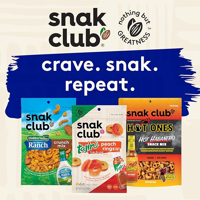Snak Club Yogurt Trail Mix with Raisins, Peanuts, Dried Dates, Yogurt Chips, Cashews, and Almonds, Gluten-Free and Kosher Snack, 14 oz Resealable Bag