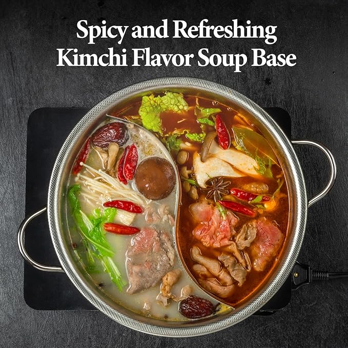 Wang Spicy Kimchi Hot Pot Soup Base - Korean Hotpot Broth with Sichuan Peppercorn, Authentic Kimchi Flavor Shabu Shabu Seasoning, Ready in 3 Minutes, Made in Korea - 7.05 Ounce - Pack of 1