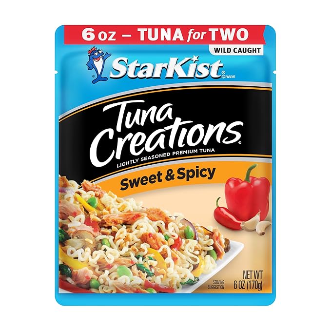 StarKist Tuna Creations Sweet and Spicy Pouch (6 oz - 12 Pack) Wild Caught, High Protein Shelf Stable Seafood, Gluten Free, Soy Free, No Draining, Ready to Eat for Salads and Sandwiches