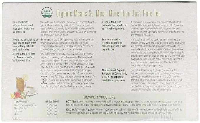 Davidson's Organics, Rooibos Spiced Chai, 100-count Unwrapped Tea Bags