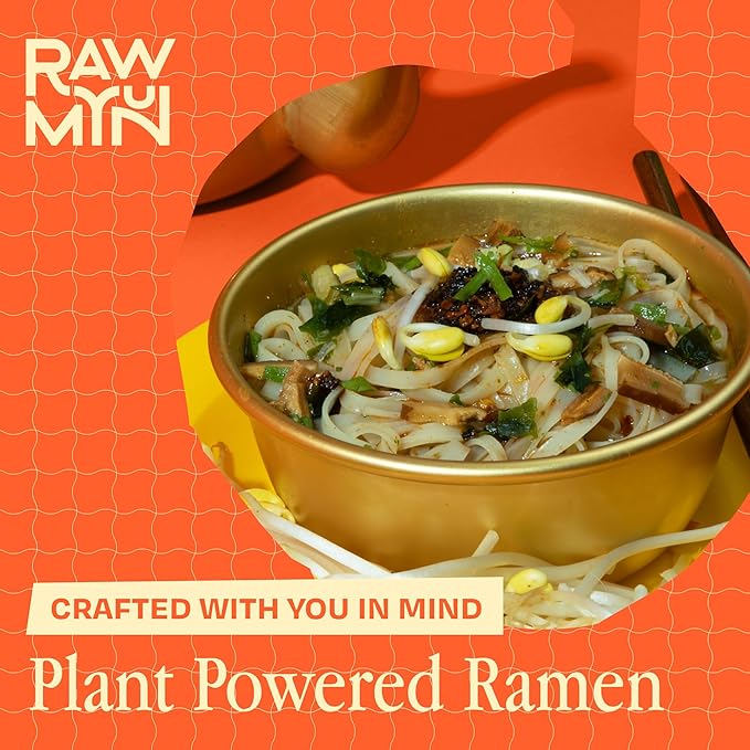 RAWMYUN Gluten Free Healthy Korean Ramen Vegan Superfood Clean Ingredients Plant-Based Cup Noodles made with Organic Rice Noodles Instant Soup | No MSG, Non-GMO, Real Ingredients (6 Gangnam Spicy)
