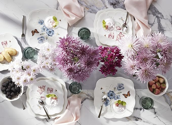 Lenox 894309 Butterfly Meadow Square 4-Piece Dinner Plates