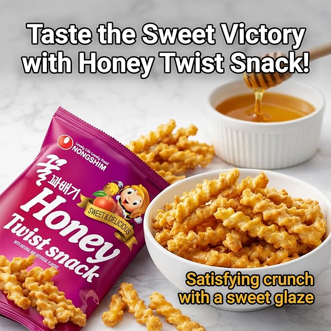 Nongshim Korean Variety Snack Pack, Original Shrimp Crackers, Honey Twist Snack, Banana Kick, Tako Chips, Variety Pack, Snacks for Kids, Sport Event Essential, Korean Snacks (Pack of 4)