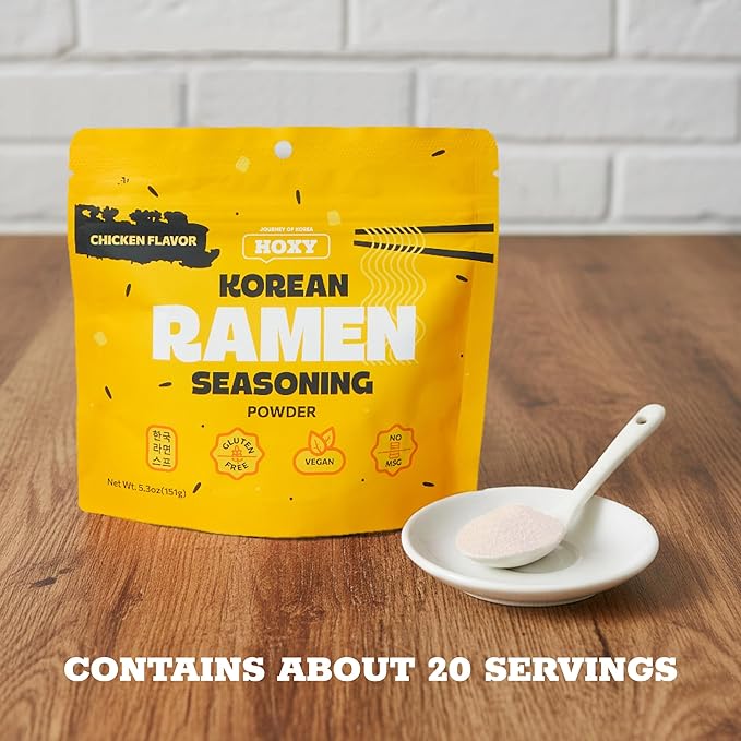 HOXY Journey of Korea "Korean Ramen Seasoning" | Gluten Free, Vegan, No-MSG | Premium Finest Ramen Seasoning Powder | 5.3oz (Chicken)