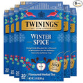 Twinings Winter Spice Herbal Tea Individually Wrapped, 20 Count (Pack of 6), Includes Camomile, Apple, Cinnamon, & Clove, Caffeine-Free, Enjoy Hot or Iced