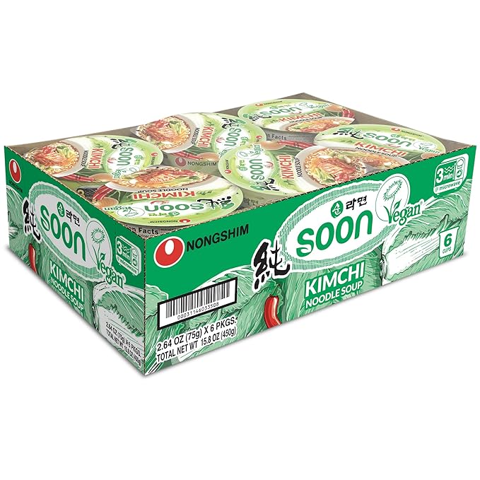 Nongshim Soon Kimchi Noodle Cup, 2.64 Ounce (Pack of 6)