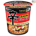 Nongshim Premium Shin Black Instant Ramen Noodle Cup, 6 Pack, Bold & Spicy, Beef Bone Broth, Microwaveable Ramen Soup Mix