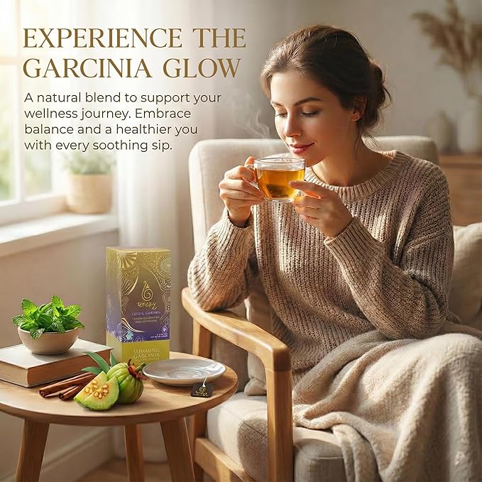 TERAPY Ceylon All Day Slimming Tea Organic Herbal Drink with Garcinia Cambogia, Fresh Mint Flavor - Supports Metabolism, Weight Management, Dietary Routine, Antioxidants, Vegan, Gluten-Free – 18 Bags