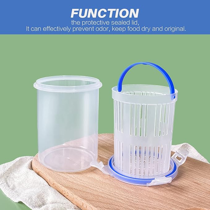 Pickle Jar 24oz 2Pack Pickle container with strainer Pickle Holder Keeper Lifter, pickle storage container suitable for pickling small jars of kimchi, Flip Jar with Leak Proof and Lock It Lid
