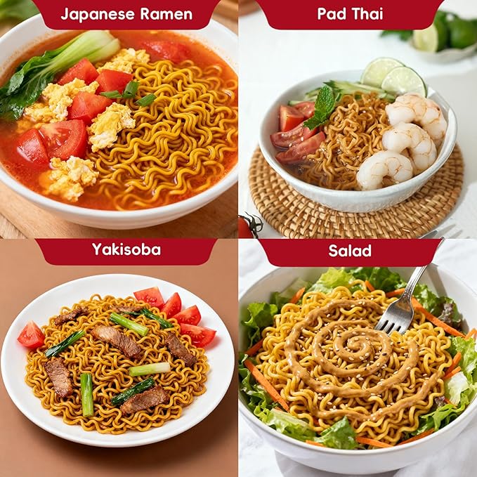 SUNGIVEN Organic Ramen Noodles Tomato Healthy Low Sodium Ready in 3 Minutes Non-Fried Instant No Additives or Preservatives 2.47 OZ (Pack of 10)