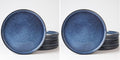famiware Star Dinner Plates for 6, 10 inches Plate Set, Scratch Resistant, Stoneware Dinnerware, Kitchen Modern Rustic Serving Dishes, Nebulas Blue (Pack of 2)