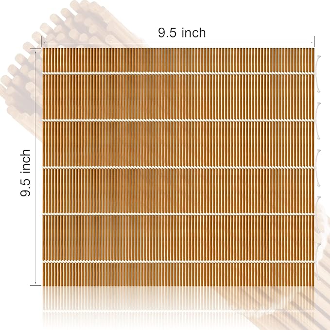 MIUQILAIY 9.5"x9.5"Bamboo Sushi Rolling Mat,kimbap roller(4 PCS)