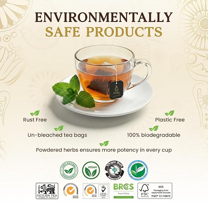 TERAPY Ceylon All Day Slimming Tea Organic Herbal Drink with Garcinia Cambogia, Fresh Mint Flavor - Supports Metabolism, Weight Management, Dietary Routine, Antioxidants, Vegan, Gluten-Free – 18 Bags