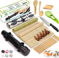 SmileTools Sushi Making Kit, 22pcs Roller Maker for Beginners With Guide Book, Bazooka, Knife, Mat, Avocado Slicer, Chopsticks, Sauce Dishes & More - Sushi Lover's Gift