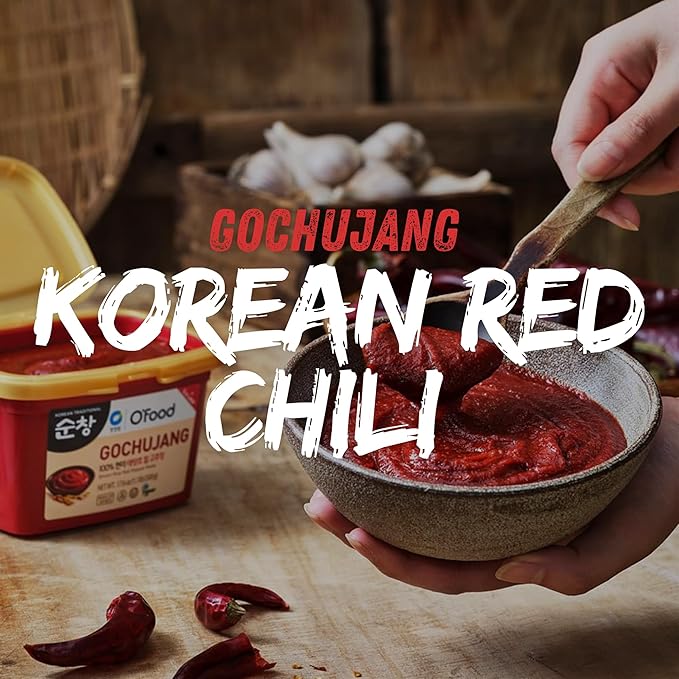 O’Food Gochujang – Korean Red Chili Paste [Hot | 2.2 lb (1kg) ] Spicy & Sweet Savory Fermented Sauce | Gluten-Free | No Corn Syrup | Great for Bibimbap, Marinades, Stews & BBQ