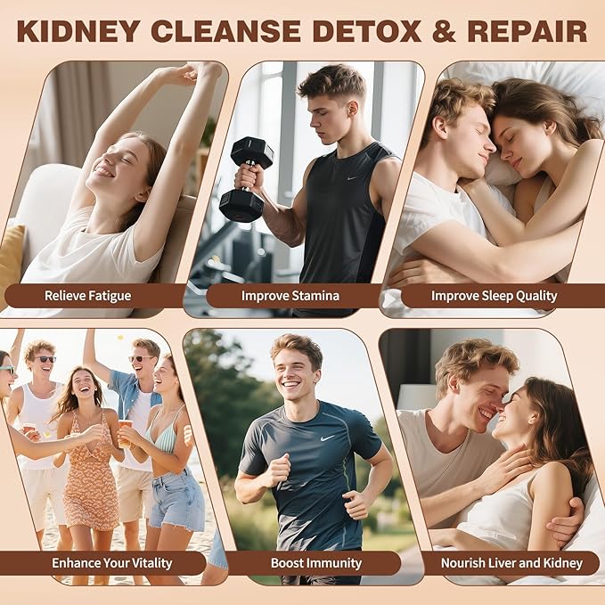 Kidney Tea Formula Ginseng Six Treasure Tea, Ginseng & Mulberry Herbal Tea, Kidney Cleanse Detox & Repair, Traditional Chinese Herbal Tea Bags, Five Treasures Teas For Men Women (60 Bags/1 Pack)