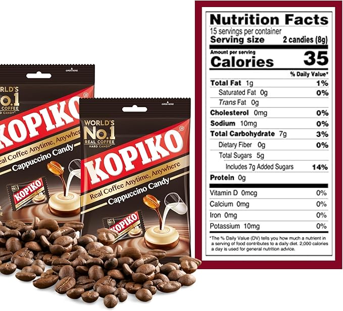 2 Packs Kopiko Cappuccino Candy 4.23 Oz