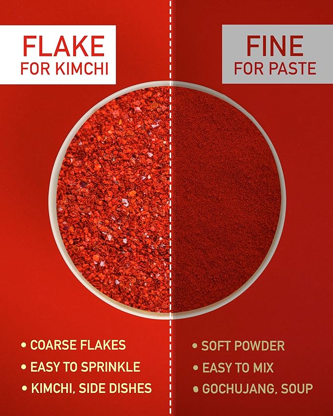 Taekyung Chili Powder For Kimchi (Flake, 5LB) - Korean Gochugaru. Red Pepper Spice Seasoning for Asian Food. MSG Free.