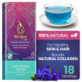 Térapy Ceylon Youthful Glow Tea Bags – Blue Butterfly Pea, Gotu Kola & Licorice Root Blend | Traditional Ayurvedic Herbal Tea Supporting Collagen for Skin & Hair Wellness | 18 Count