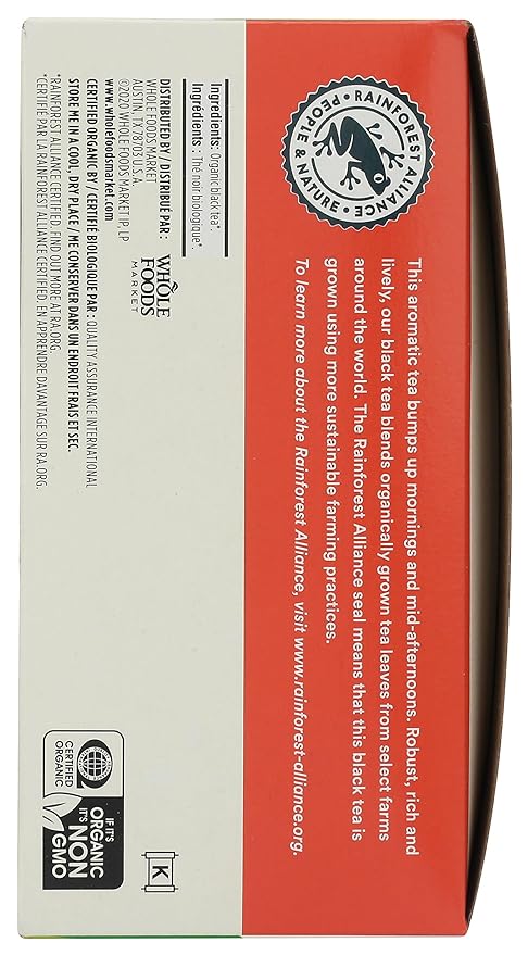 365 by Whole Foods Market, Organic Black Tea, Single-Serve Tea Bags, 70 Count