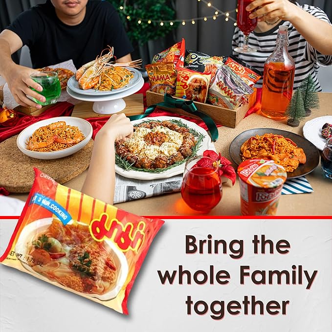 MAMA Noodles Creamy Shrimp Tom Yum Instant Spicy Noodles w/Delicious Thai Flavors, Hot & Spicy w/Creamy Shrimp Tom Yum Soup Base, No Trans Fat w/Fewer Calories Than Deep Fried Noodles 30 Pack
