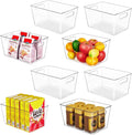 YIHONG 8 Pack Clear Pantry Organizer Bins,Plastic Storage Containers with Handle for Kitchen,Freezer,Cabinet,Closet,Bathroom Under Sink Organization