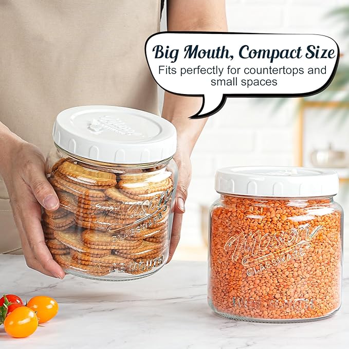2 Pack Fermentation Jars with 3 Airlocks, Half Gallon Glass Jars with Airtight Lid, 64 oz Wide Mouth Mason Jar with Scale Line for Pickling, Mead Making, Kimchi, Sourdough and Food Containers