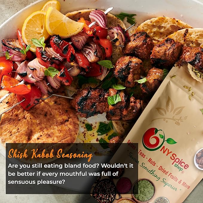 NY SPICE SHOP Shish Kabob Seasoning - Authentic Middle Eastern Kebab Spice Blend - Shish Spices seasonings mix for Cooking – 6 Ounce