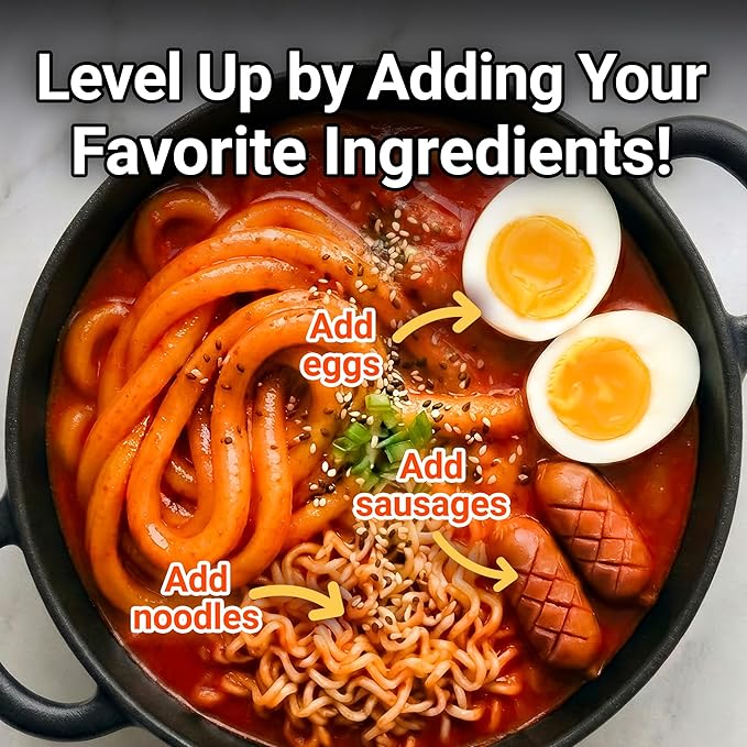 Nongshim Tteokbokki Style Noodles, Sweet and Spicy Sauce, Korean Instant Noodles, Wheat Stir Fry Style Noodles, Korean Street Food-Inspired Flavor, 9.17 oz (Pack of 10)