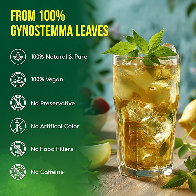 FreshDrinkUS, Premium Gynostemma Tea Bags (Jiaogulan) | 135 Count | Naturally Smooth & Earthy Caffeine-Free Herbal Tea – Plant-Based Tea Bags for Daily Enjoyment. Caffeine Free, Sugar Free. Vegan
