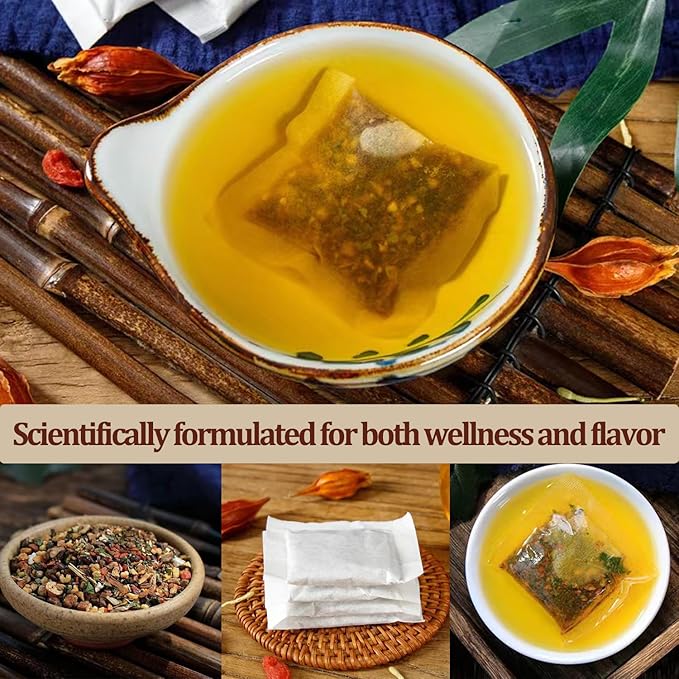 Daily Liver Care Tea, Natural LiverTea for Health, Chinese HerbalTeas, Organic LiversCleanse with Different Herbs, NO Additives No Caffeine No Sugar (30 Tea bags-1Box)