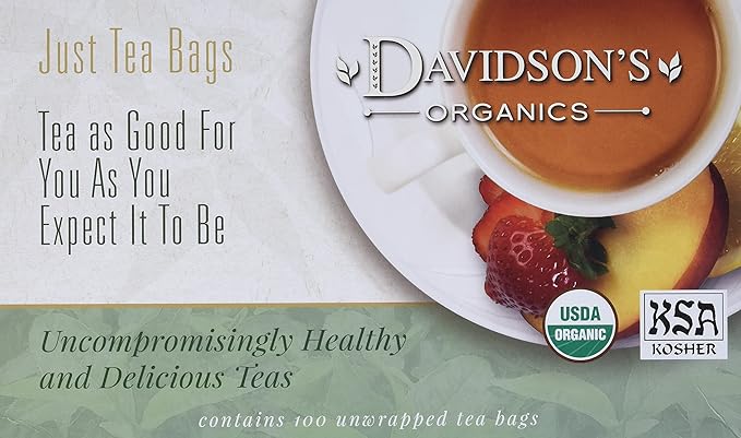 Davidson's Organics, Decaffeinated Earl Grey, 100-count Unwrapped Tea Bags