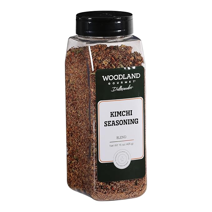 Kimchi Seasoning, 15 oz – Korean Kimchi Spice Mix with Gochugaru, Garlic & Rice Flour – Homemade Fermented Cabbage & Korean Chili Blend, by Woodland Gourmet