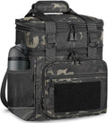 GLENKEY Tactical Lunch Box Cooler Bag - Expandable Insulated Lunch Bag for Men Women - XLarge Lunchbox for Adults Work Shifts Outdoor Trips Black Camo 22L
