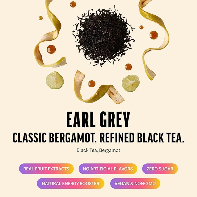 Zest High Caffeine Black Tea Bags – Earl Grey Energy Tea with Natural Bergamot – 150mg Caffeine per Cup – Focus & Morning Breakfast Tea for Energy – Caffeinated Coffee Substitute – 20Ct Pack