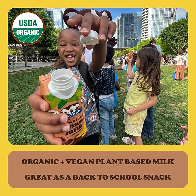 Mooala - Organic Strawberry Bananamilk, Lunchbox Friendly, Shelf-Stable, Non-Dairy, Nut-Free, Plant-Based Beverage, On the Go 12 Pack