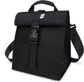 SUNNY BIRD Insulated Lunch Bag Rolltop Lunch Box for Women, Men, Adults and Teens (Black)