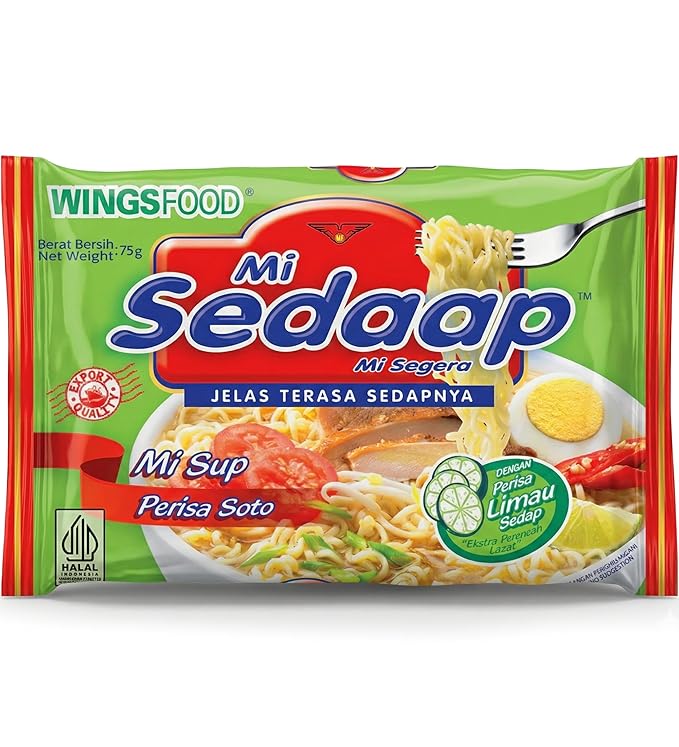 Mi Sedaap Lime Soup Instant Noodles/Perisa Soto Flavor (Pack of 5)