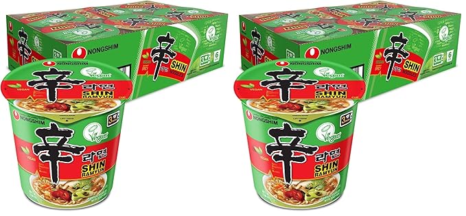 Nongshim Shin Ramyun Vegan,2.64 Ounce,(Pack of 12)