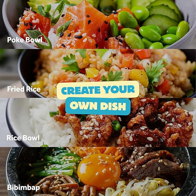Premium Instant Rice | Sticky Sushi Rice | 0 Trans Fat/ 0 Cholesterol/ 0 Sodium | Ready in 90 Secs | Gluten-Free | Healthy Sticky White Rice Bowls (Bap) – [WHITE Rice |12 Pack] | Long Shelf Life - O'Food