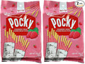 Glico Pocky, Strawberry Cream Covered Biscuit Sticks (9 Individual Bags), 3.81 oz (Pack of 2)