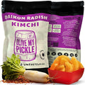Olive My Pickle Fermented Kimchi - 32 Ounces | 2-Pack Bundle of Probiotic Daikon Radish Kimchi | Fresh & Flavorful Korean Food with Natural Probiotics for Gut Health - Perfect for Ramen & Spicy Noodles