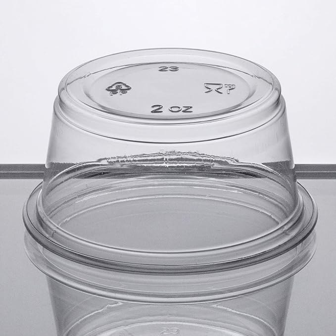4U'LIFE 2 oz. Clear Plastic Souffle Cup/BPA Free Portion Cup With Lids-100 Sets