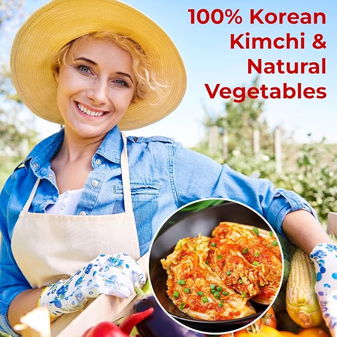 Dried Kimchi Ramen Toppings 6oz - 5 Ingredients Korean-Style Dehydrated Vegetable Mix, Vegan, No MSG, Preservative Free, Dried Vegetables for Instant Ramen Noodles, Soup (170g)